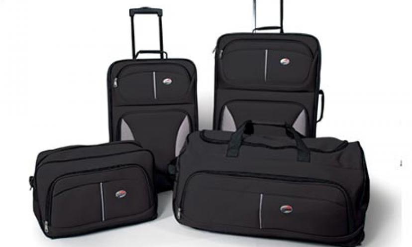 Save on the American Tourister Fieldbrook Four-Piece Luggage Set!