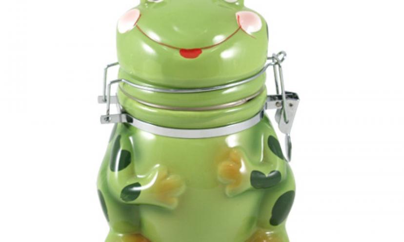 Get a Ceramic Frog Hinged Storage Jar for Only $14.05!