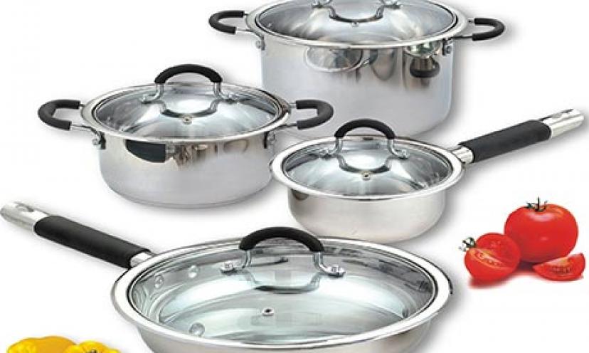 Enjoy 16% Off a Cook N Home 8-Piece Stainless Cookware Set!