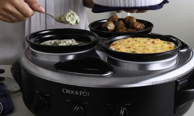 Enjoy 39% Off the Crock-Pot Triple Dipper Food Warmer with Portable Lid!