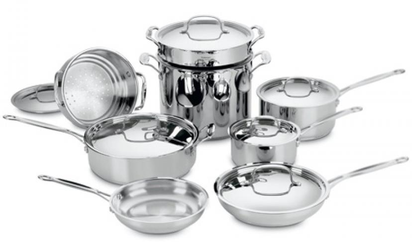 Save 68% On Cuisinart Classic Stainless 10-Piece Cookware Set!