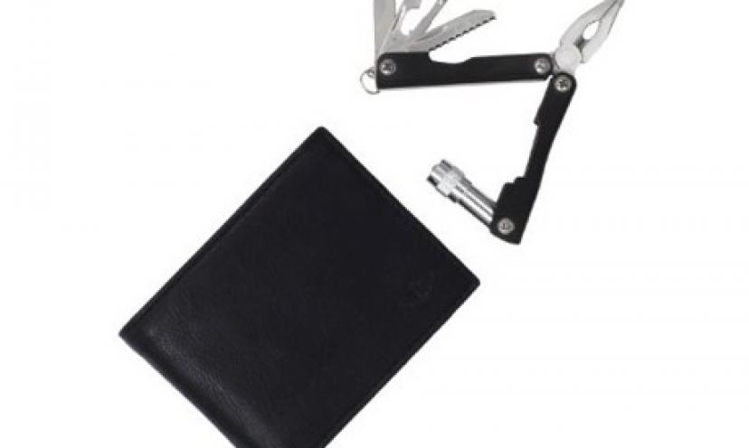 Save 80% On Dockers Men’s Leather Wallet with LED Multi-Tool!
