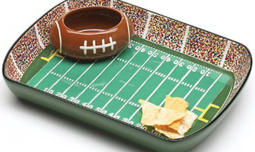 Save 31% On A Football Stadium Chip and Dip Serving Set!