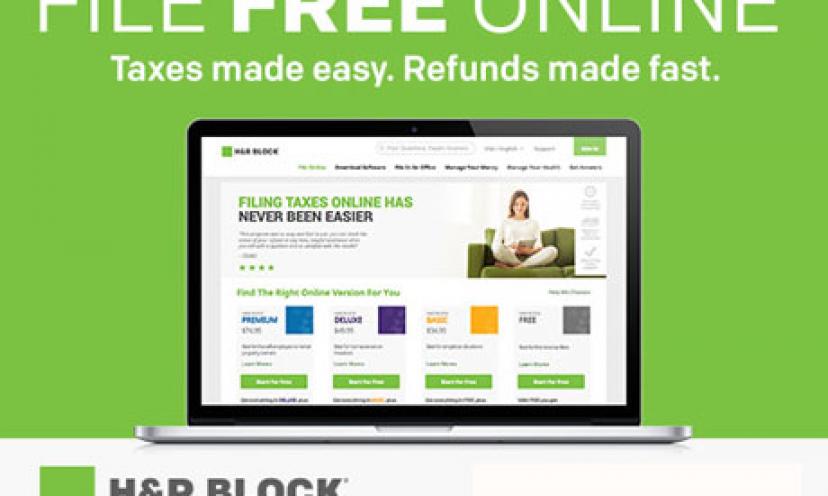 File your taxes for free online with H&R Block!