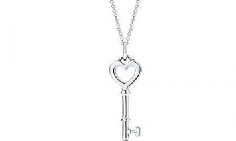 Get a Sterling Silver Heart Topped Key Pendant Necklace for 67% Off!