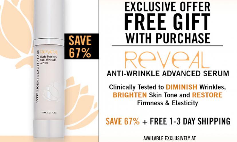 Smooth away wrinkles with Reveal Anti-Wrinkle Serum!