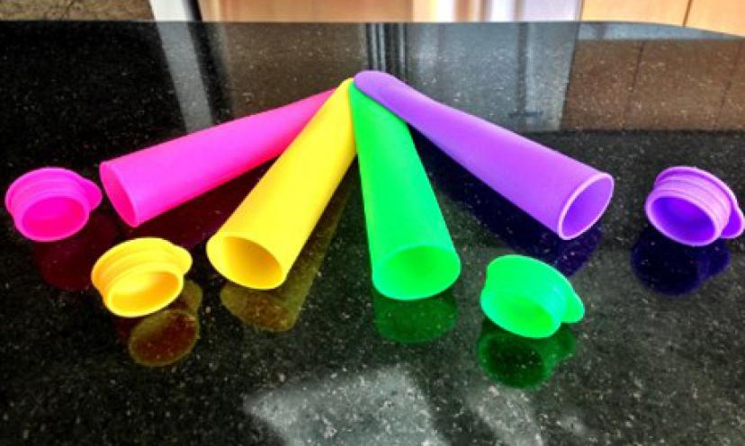 Save 44% On The 4-Piece Silicone Ice Pop Maker Set!