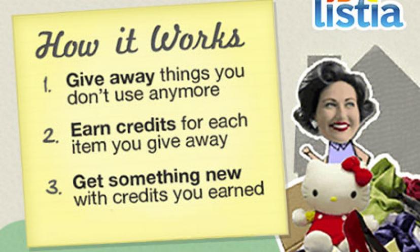 Give away things you don’t want and earn new items with Lista!