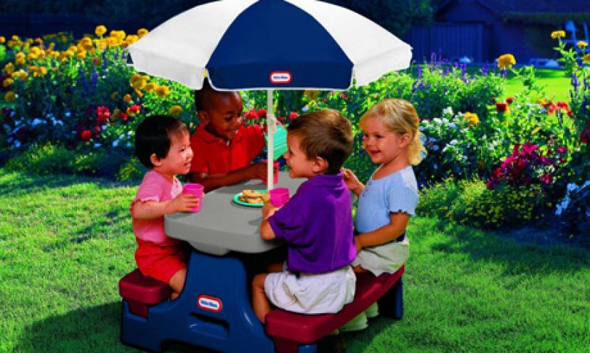 Save 36% on The Little Tikes Easy Store Junior Table with Umbrella!