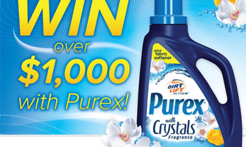 Win a Year’s Supply of Purex with Dirt Lift Action Detergent and $1,000!