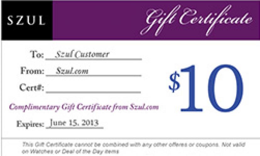 “Like” Szul Jewelry and Get a Free $10.00 Gift Certificate!
