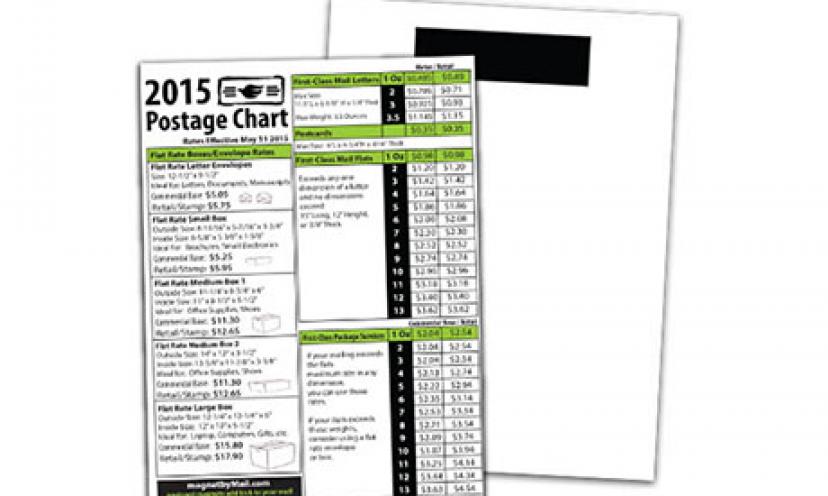 Get a FREE Magnetic 2015 US Postage Chart!