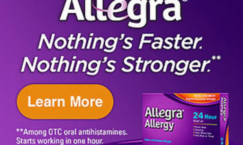 Get a FREE Sample of Allegra Allergy Medicine Here!