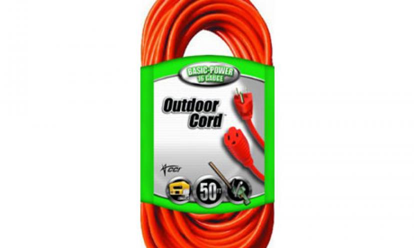 Save 28% Off The Coleman Cable 50-feet Extension Cord!