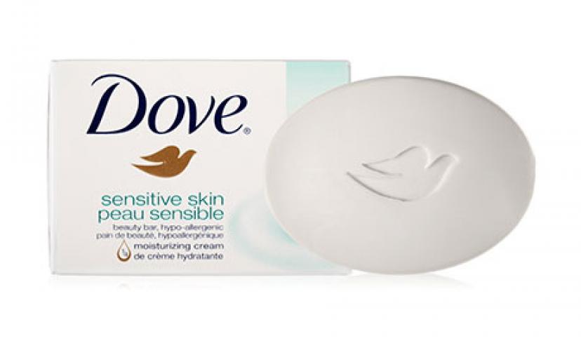 Save 36% Off on Dove Sensitive Skin Unscented Beauty Bar!