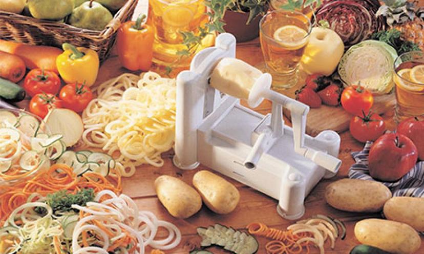 Enjoy 17% Off The Paderno World Cuisine Tri-Blade Plastic Spiral Vegetable Slicer!
