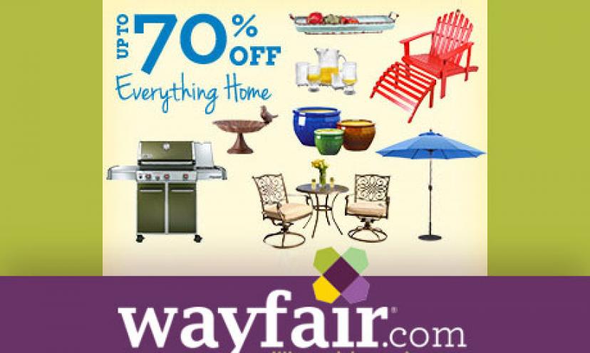 Save up to 70% off everything for your home at Wayfair!