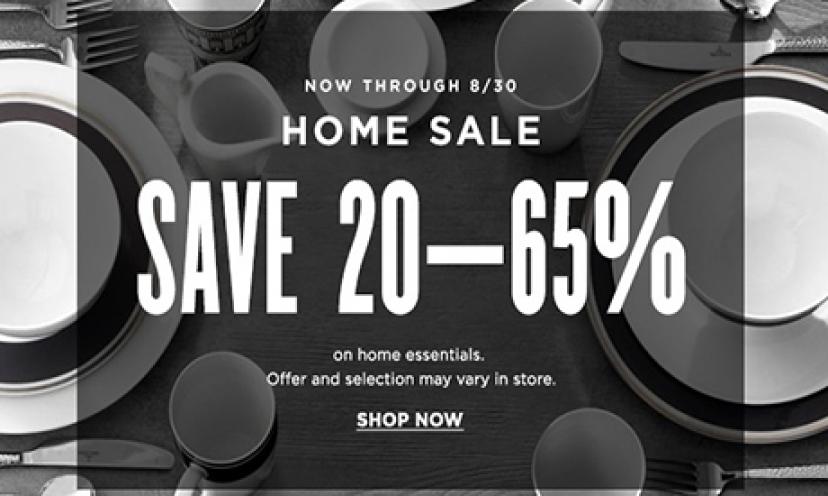 Shop the home sale at Bloomingdales.com and save 20-65% off!