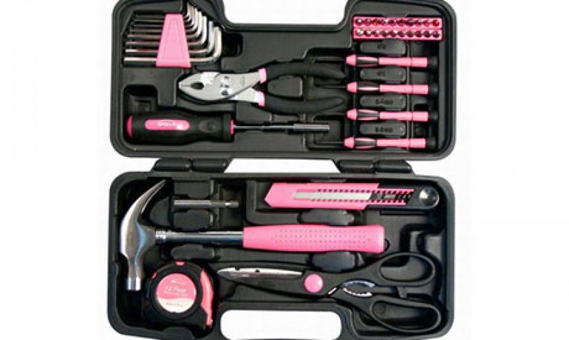 Save 46% on an Apollo Precision Tools 39-Piece Pink Tool Set!