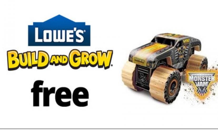FREE Monster Jam Max-D Toy at the Lowe’s Kids Clinic!