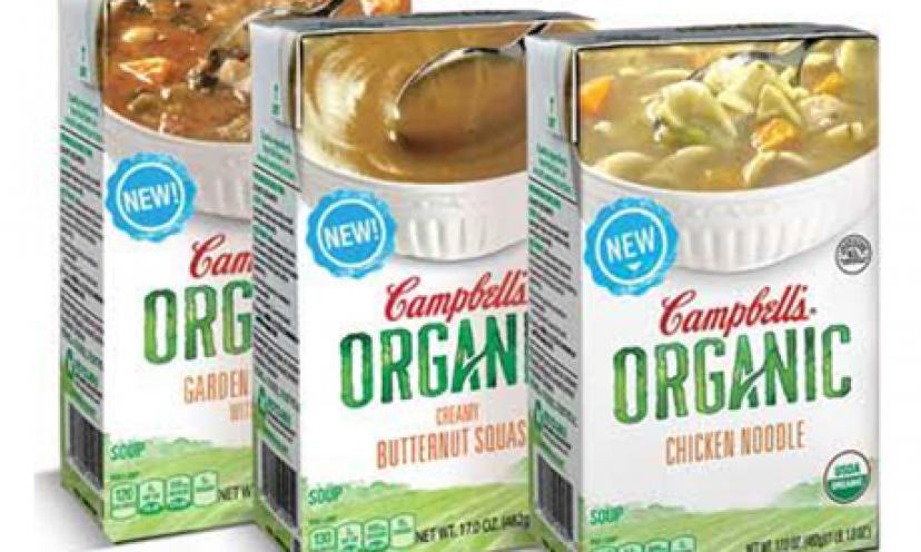 Save 100% when you buy any new Campbell’s® Organic Soup