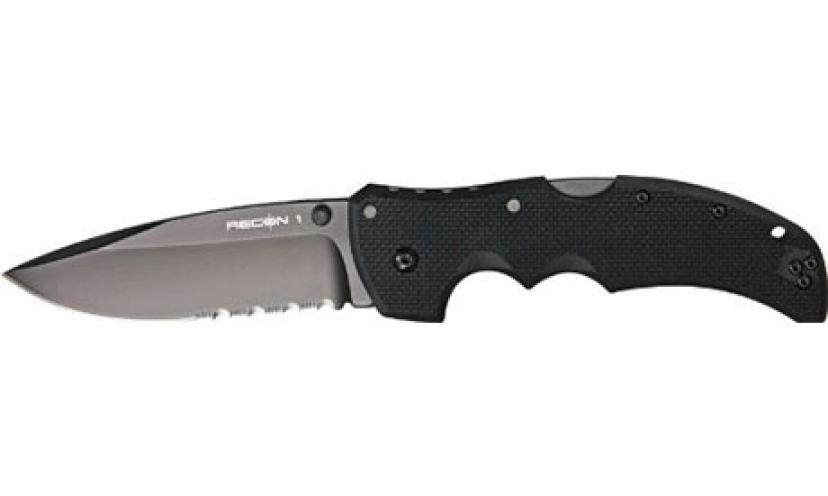 Get 63% Off The Cold Steel Recon 1 Spear Point 50/50 Edge Tactical Knife!