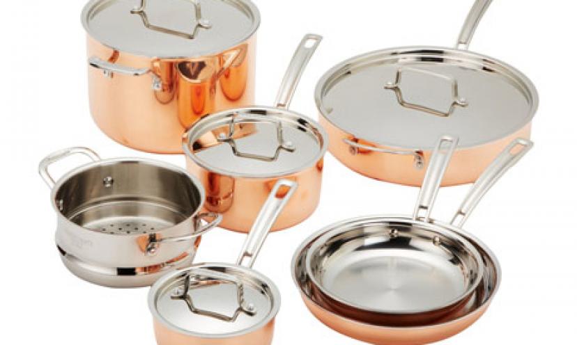 Save Over $450 Off Cuisinart Copper 11-Piece Cookware Set!