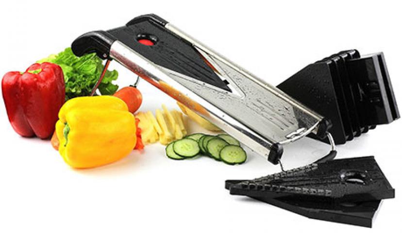 Save 45% on a Chef’s Inspirations Premium V Blade Food Slicer!