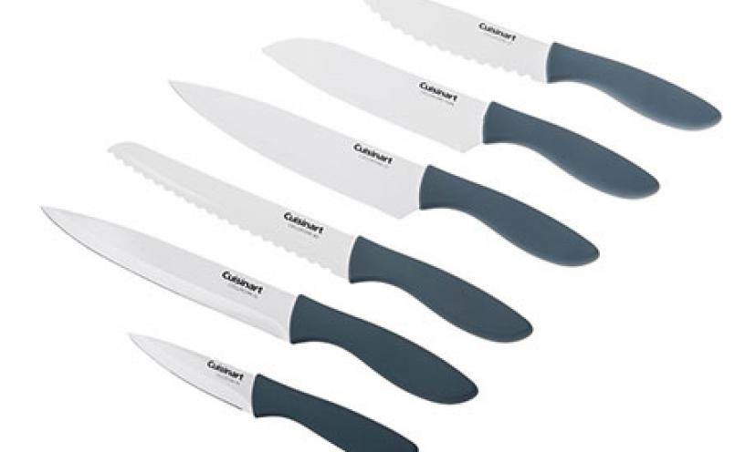 Save 62% Off on a Cuisinart 12-Piece Ceramic Coated Knife Set!