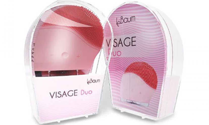 Save 71% on a VISAGE Duo Vibrating Sonic Facial Cleansing Brush!