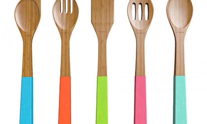 Save 63% on a Vremi Five Piece Bamboo Spoon Set!
