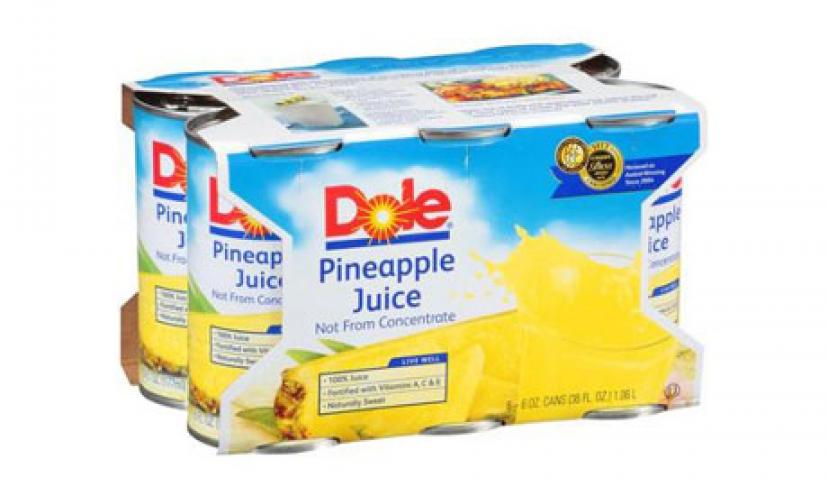 Get $1.50 Off Two Packs of 6oz. DOLE Pineapple Juice!