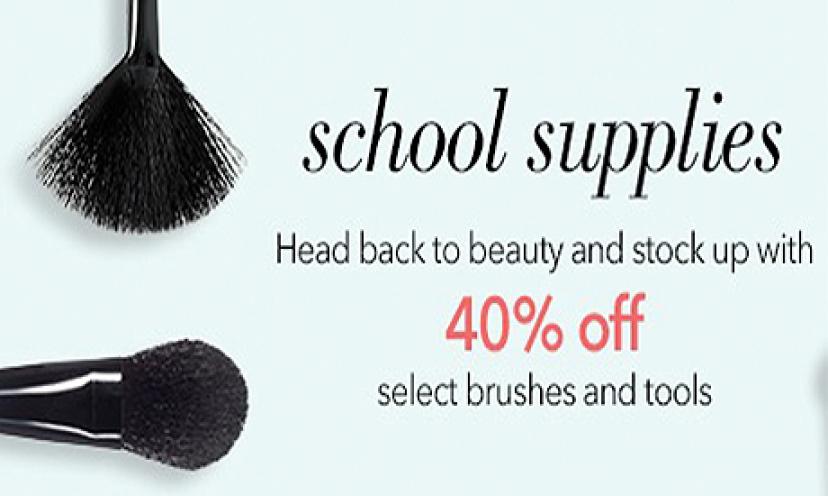 Spend $30 at E.L.F. Cosmetics and get 40% off items in the school supplies category!