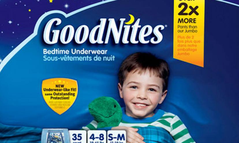 Save $3 on GoodNites Bedtime Underwear!