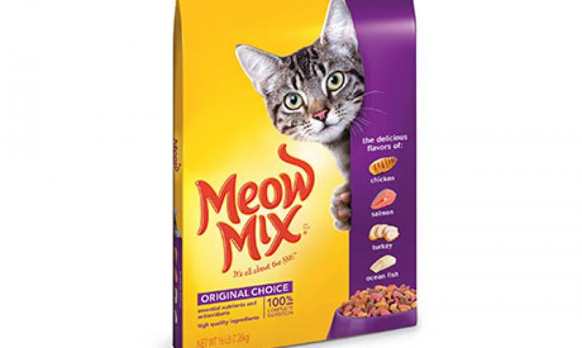 Save 47% on 16 pounds of Meow Mix Original Choice Dry Cat Food!