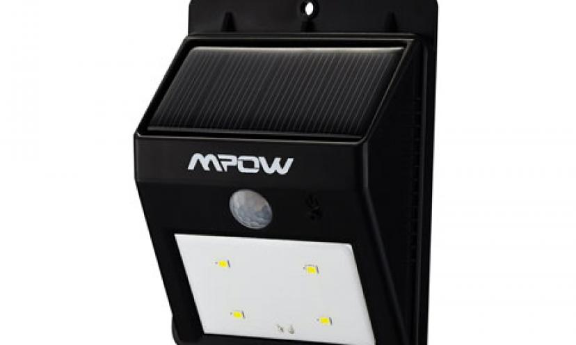 Get 57% Off the Mpow Solar Powered Wireless LED Security Motion Sensor Light!