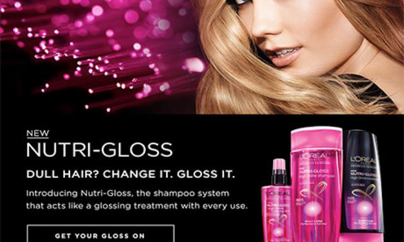 Treat your tresses to a FREE sample of L’Oreal Paris Nutri-Gloss