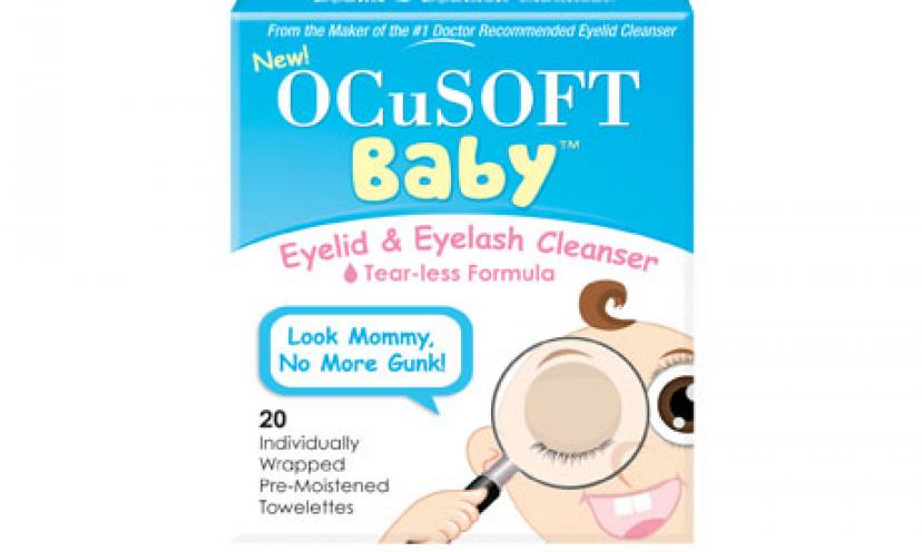 Score a FREE Sample of OcuSoft Baby eyelids and eyelashes cleanser!