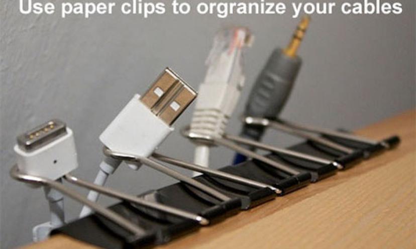 LIFE HACK: Use Binder Clips to Organize Cables!