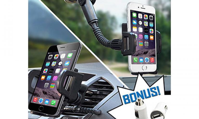 Save 33% on 2-in-1 Cell Phone Car Mount Holder!