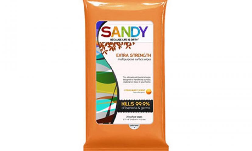 Get a free sample pack of Extra Strength Sandy Wipes