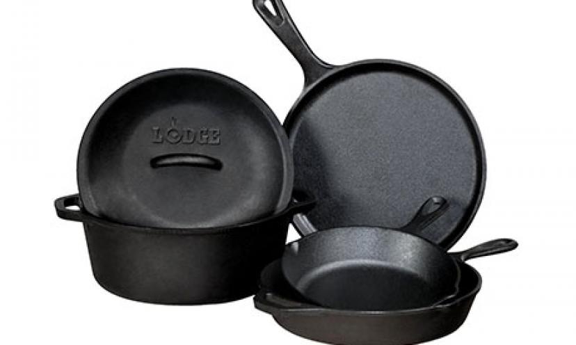 Enter to Win a Lodge Five-Piece Cast Iron Cookware Set!