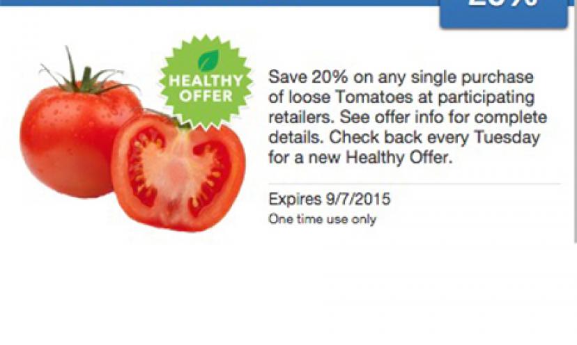 Making salsa for your Labor Day BBQ party? Save 20% on tomatoes with this coupon!