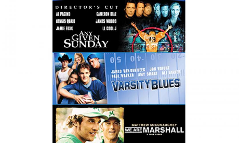 Get a football triple movie feature on blu-ray for only $11.99!