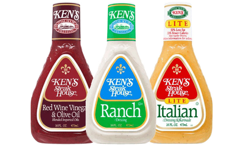 Save $0.75 off any one Ken’s Salad Dressing!