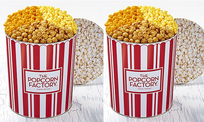 Enter to Win Over 3 Gallons of Popcorn Factory Popcorn!