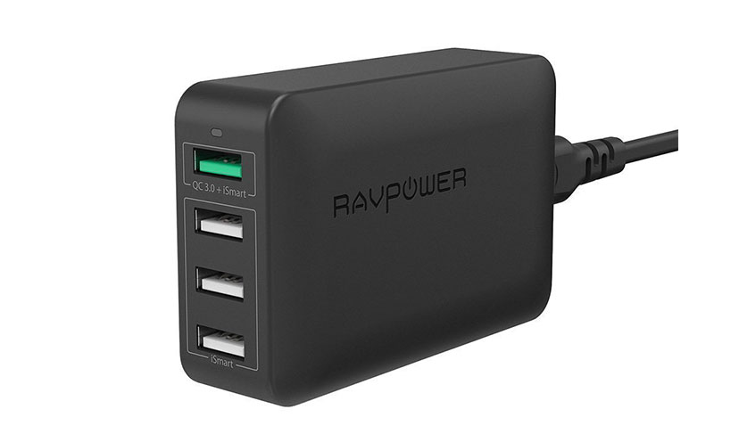 Save 73% off on a RAVPower Desktop Quick Charge Station!