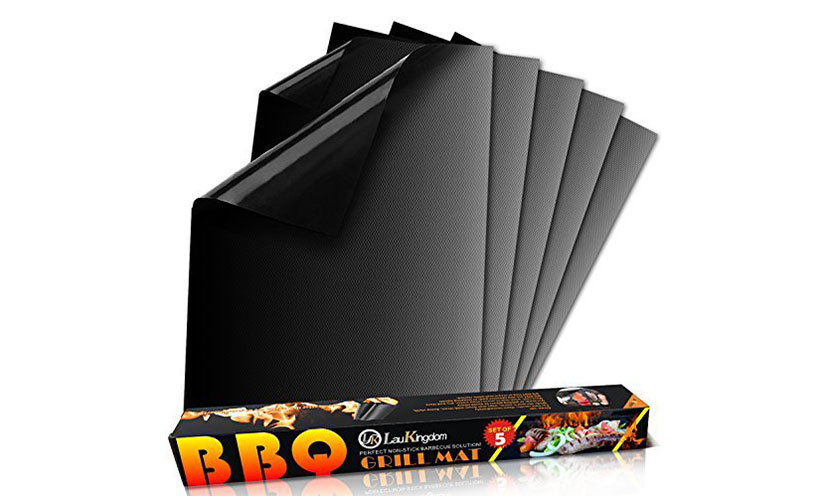 Save 56% off on the LauKingdom BBQ Grill Mat 5-Pack Set!