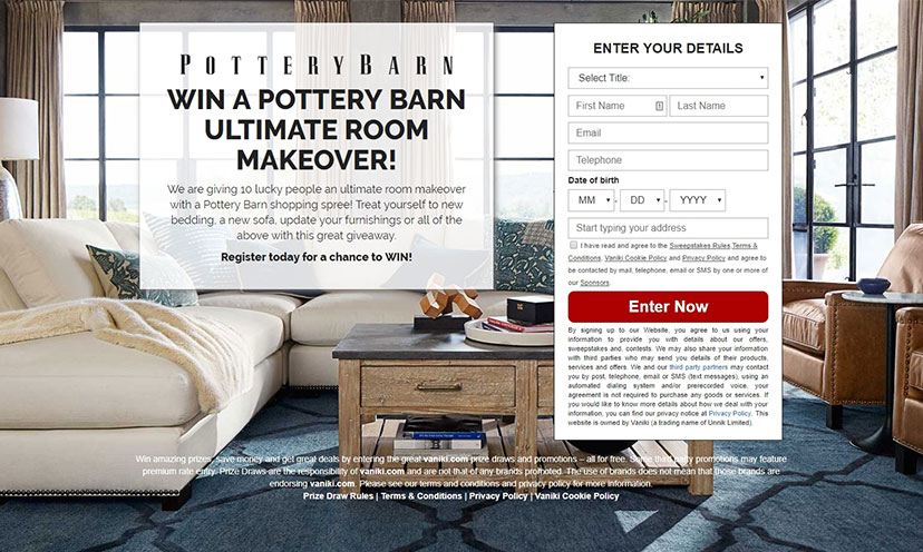 Enter to Win a Pottery Barn Ultimate Room Makeover!