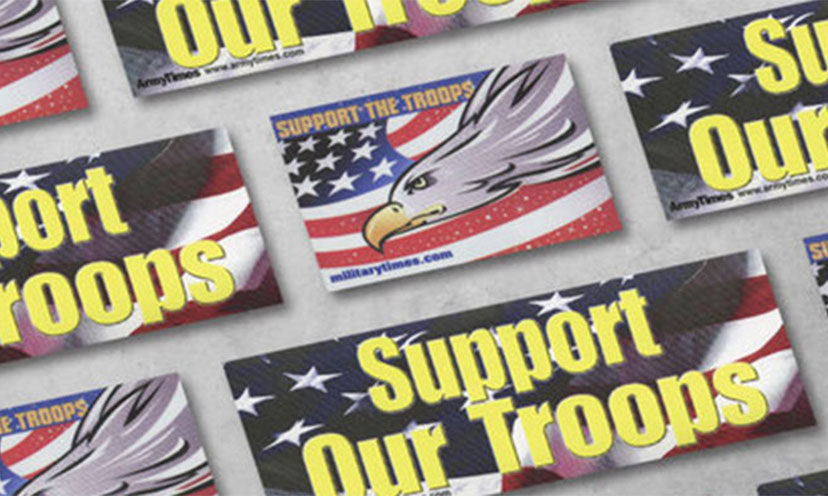 Get a FREE Support The Troops Window Cling!